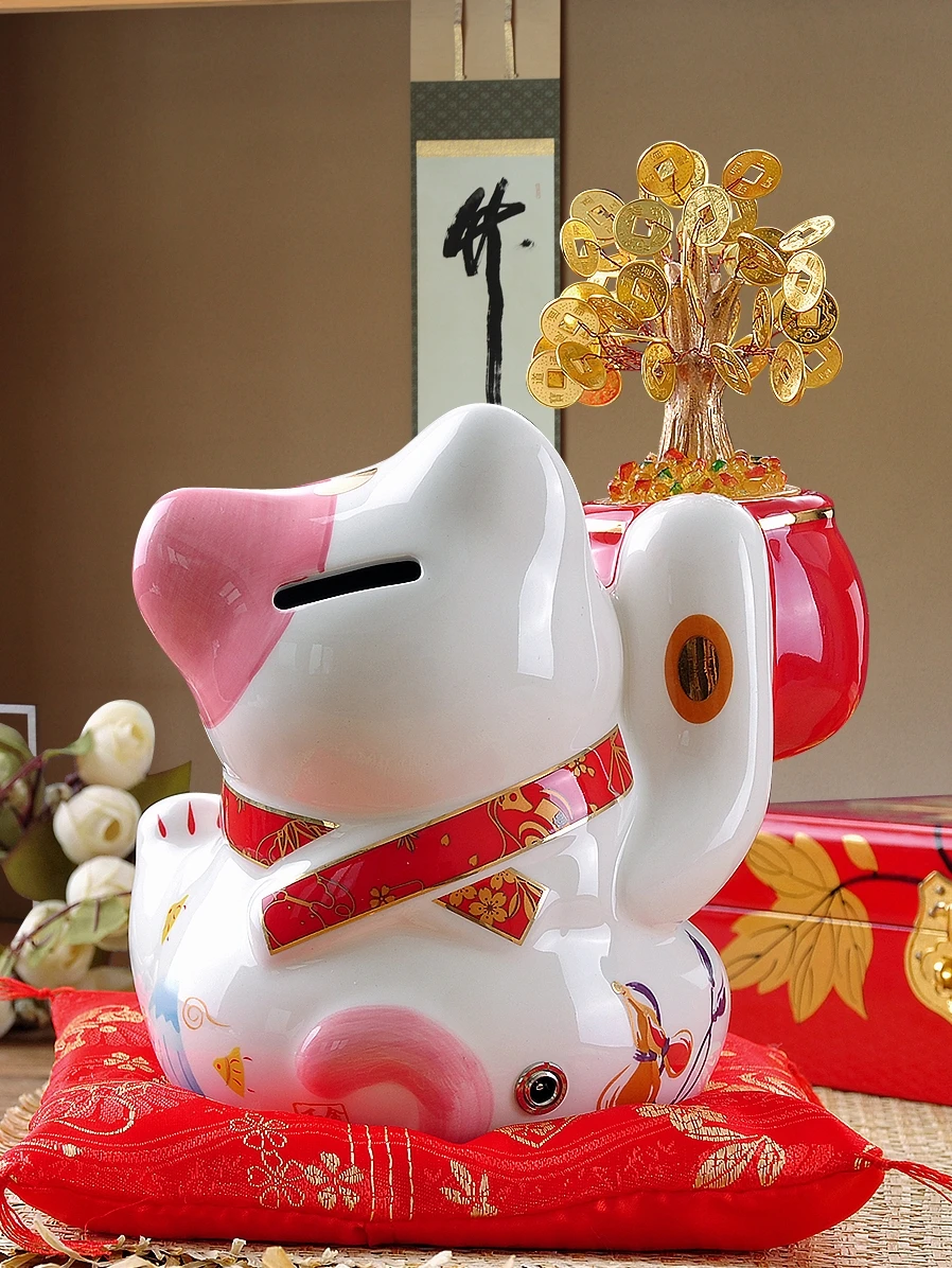 

Money tree Lucky cat figurine Money box cat decoration Bank feng shui miniature figurines christmas decorations accessories