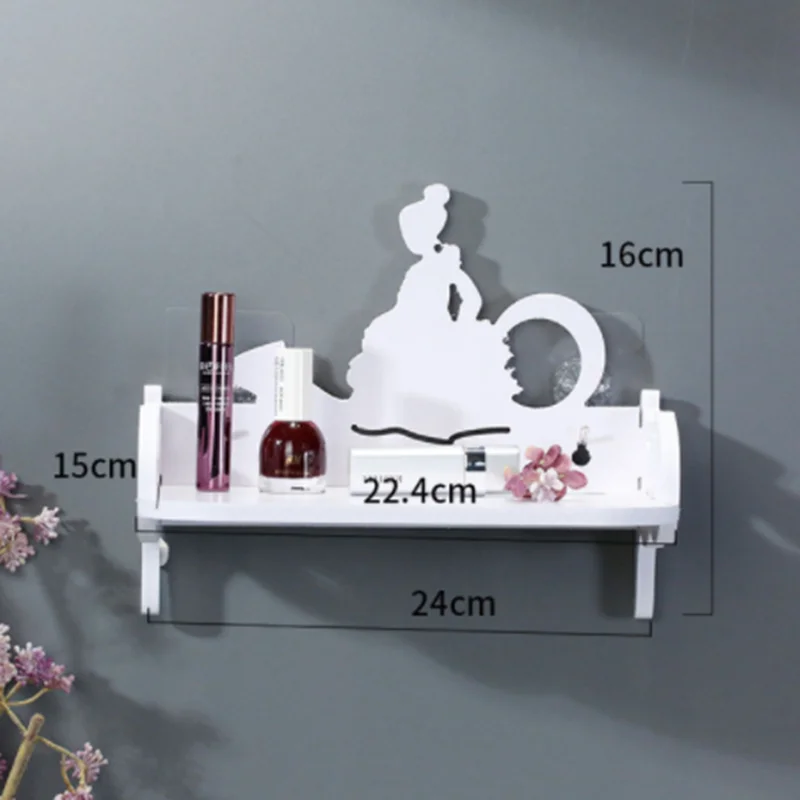 

Home Kitchen Ceramic Wall Shelf Bedroom Hanging Bathroom Cosmetic Storage Living Room TV Decoration Wall Hanging Flower Stand