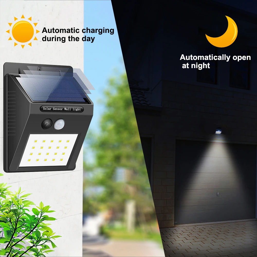 

Outdoor Safety Solar Wall Mounted Lamp Waterproof LED Motion Sensor Long Lighting Dust-proof Garden Attics Lamp Decoration