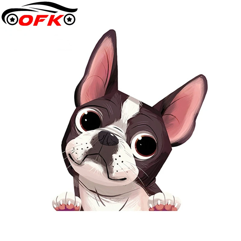 

Cartoon Dog Car Stickers Lovely 3D Boston Terrier PVC Decal Waterproof Automobiles Motorcycles Accessories,13cm*11cm
