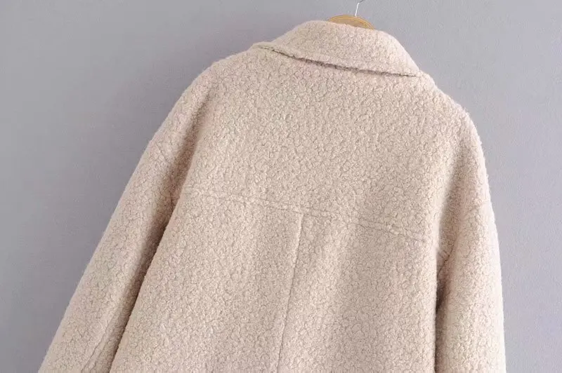 

High Quality Spring Winter Women's Short Lamb Wool Single-button Mid-length Woolen Coat