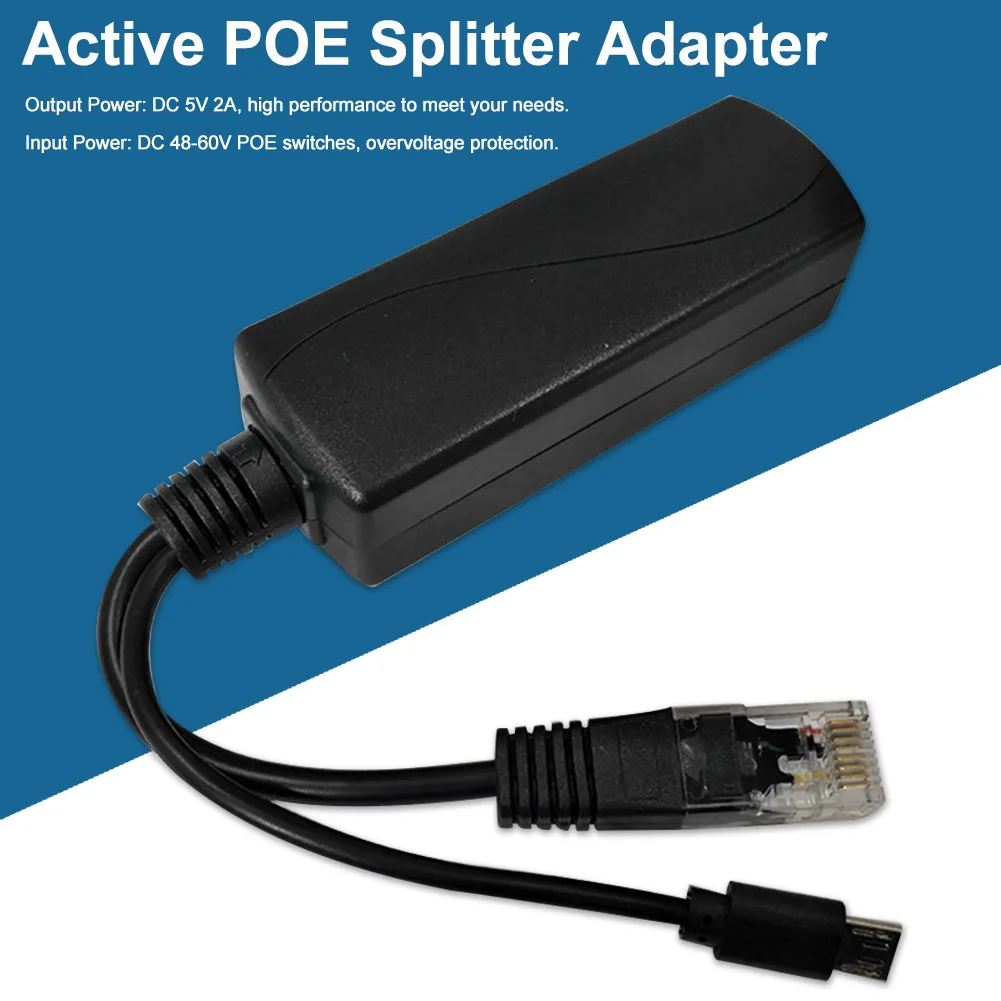 

Разделитель POE адаптер 100 МГц практичный Офис Micro USB Активный сплиттер POE адаптер 48V 5V 2A разделитель POE адаптер
