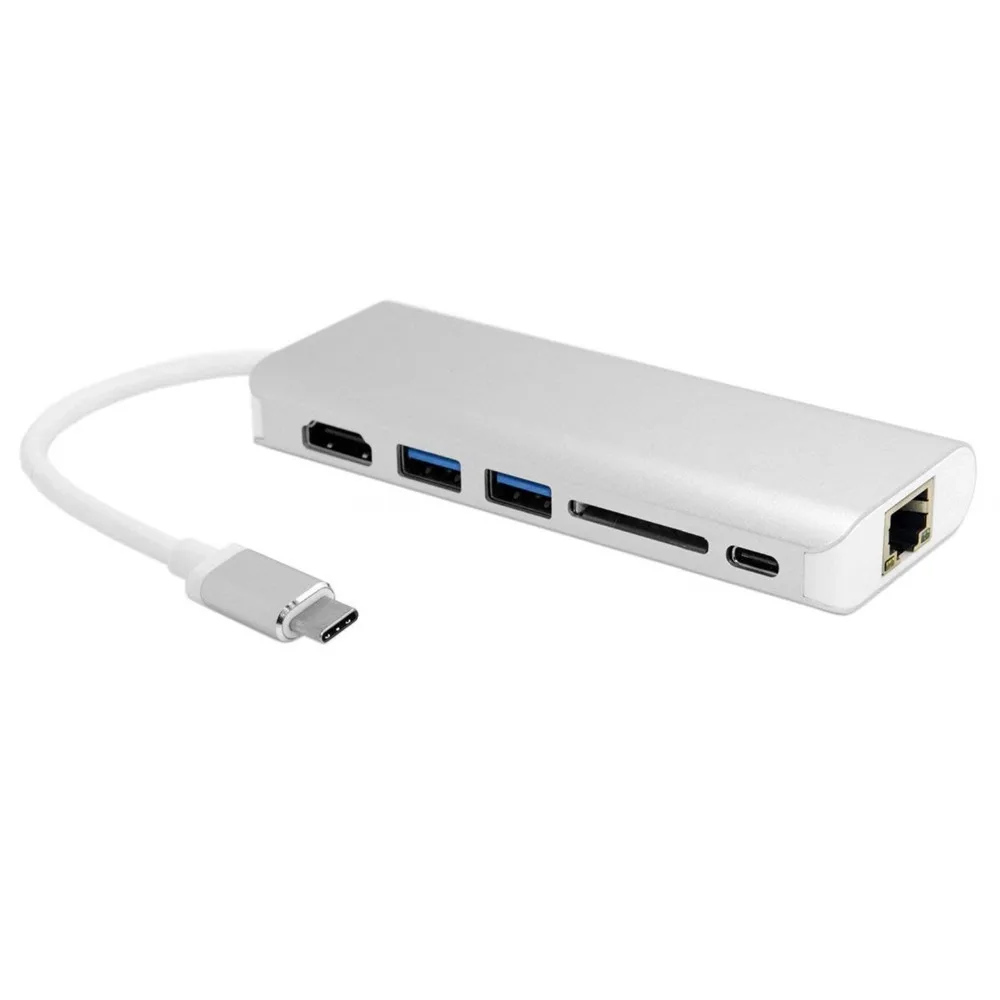 USB-концентратор usb-c 3 1-4K HDMI RJ45 для MacBook Air Pro ПК | Электроника