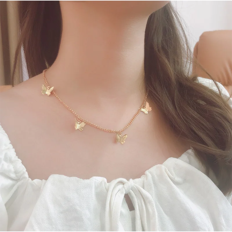 Милое богемное ожерелье-чокер XINYAO с бабочкой для женщин цепочка до ключиц