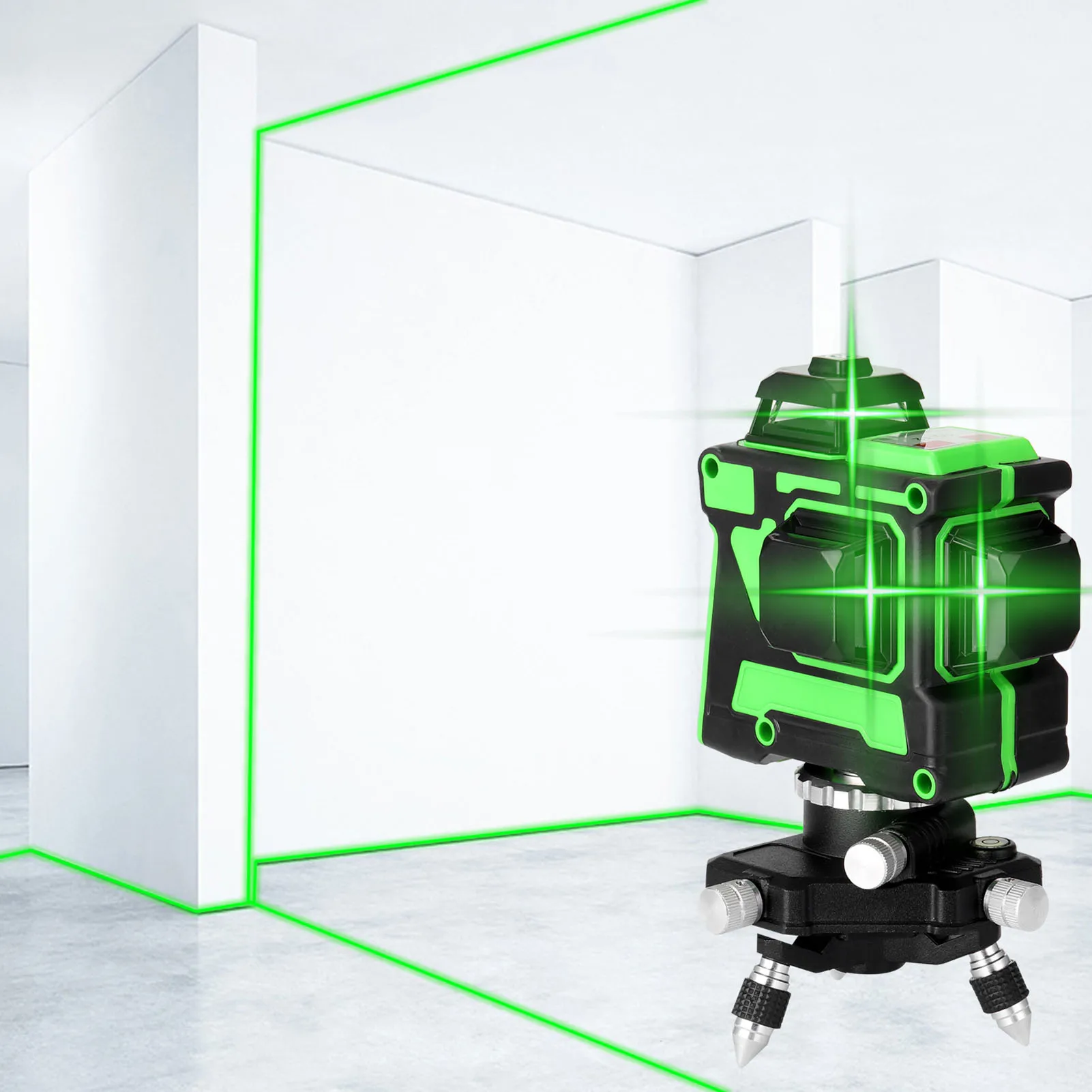 Зеленый лазерный уровень 12 линий 3D самонивелирующийся на 360 градусов