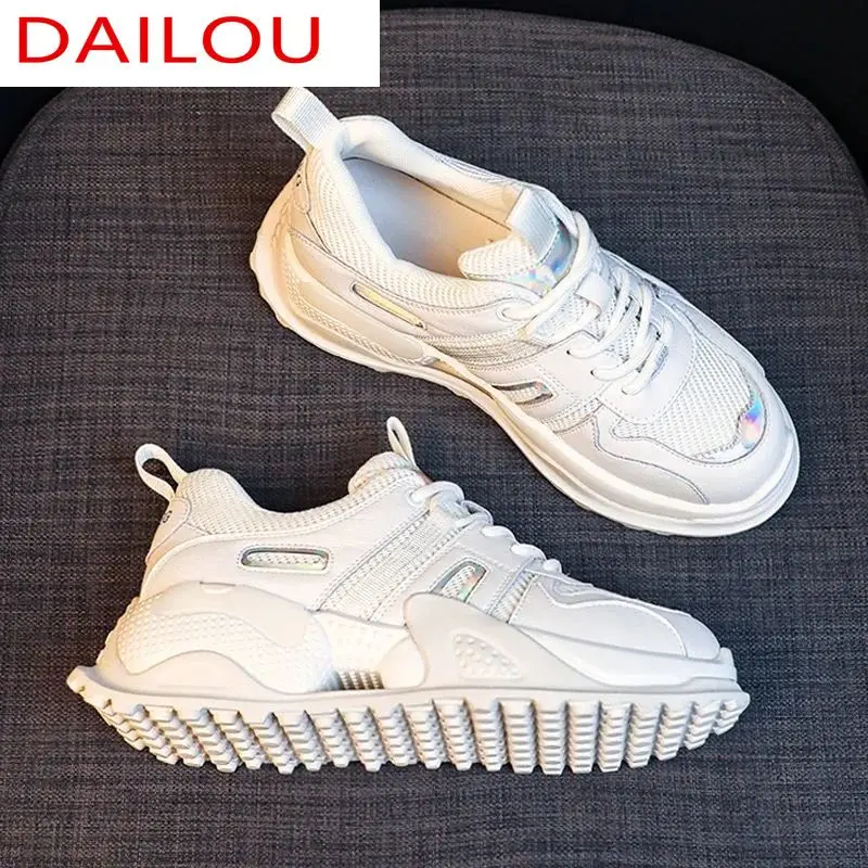 

Women's Sneakers 2021 Spring New Women's Casual Thick-soled Height-increasing Shoes Fashion Dad Shoes Women's Vulcanized Shoes