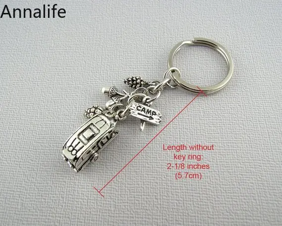 2019 New 3D Camping Keychain Trailer RV Caravan Campground Key Chain Nature Outdoors Summer Vacation Keyring Souvenir | Украшения и