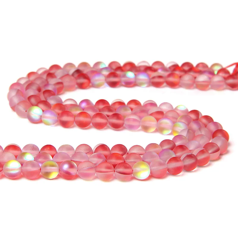 

Wholesale 6/8/10 mm Matte Moonstone Colorful Glass Strand Beads For DIY Making Jewelry Decoration Bracelets Necklace Earrings