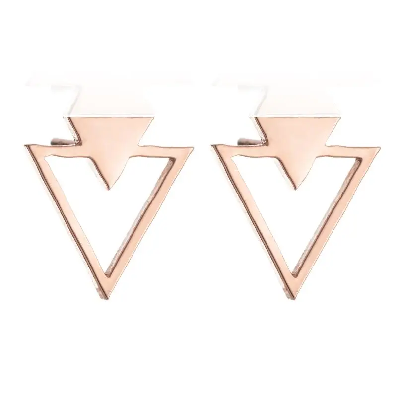 Женские и мужские треугольные серьги SMJEL черные геометрические из нержавеющей