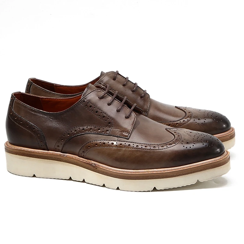 Модная мужская обувь ручной работы из натуральной кожи Мужские свадебные