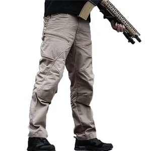 Брюки-карго мужские армейские, водонепроницаемые эластичные износостойкие боевые штаны спецназа, уличные походные прямые тактические штаны
