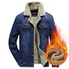 Джинсовая куртка CYF143 Мужская зимняя, модная утепленная флисовая верхняя одежда с бархатным утеплителем, повседневный пиджак из воловьей кожи, 5XL, 6XL
