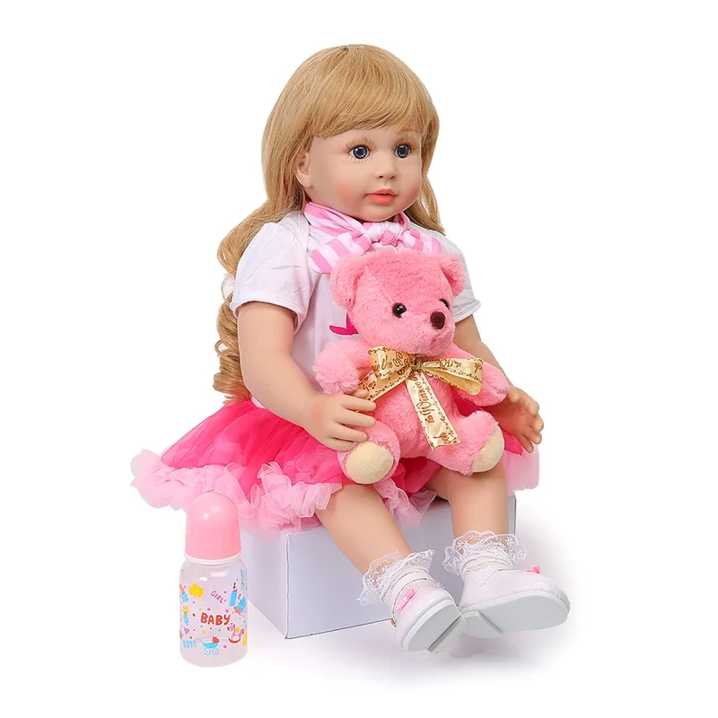 Элегантные куклы Новорожденные 58 см мягкие виниловые модные розовые тканевые