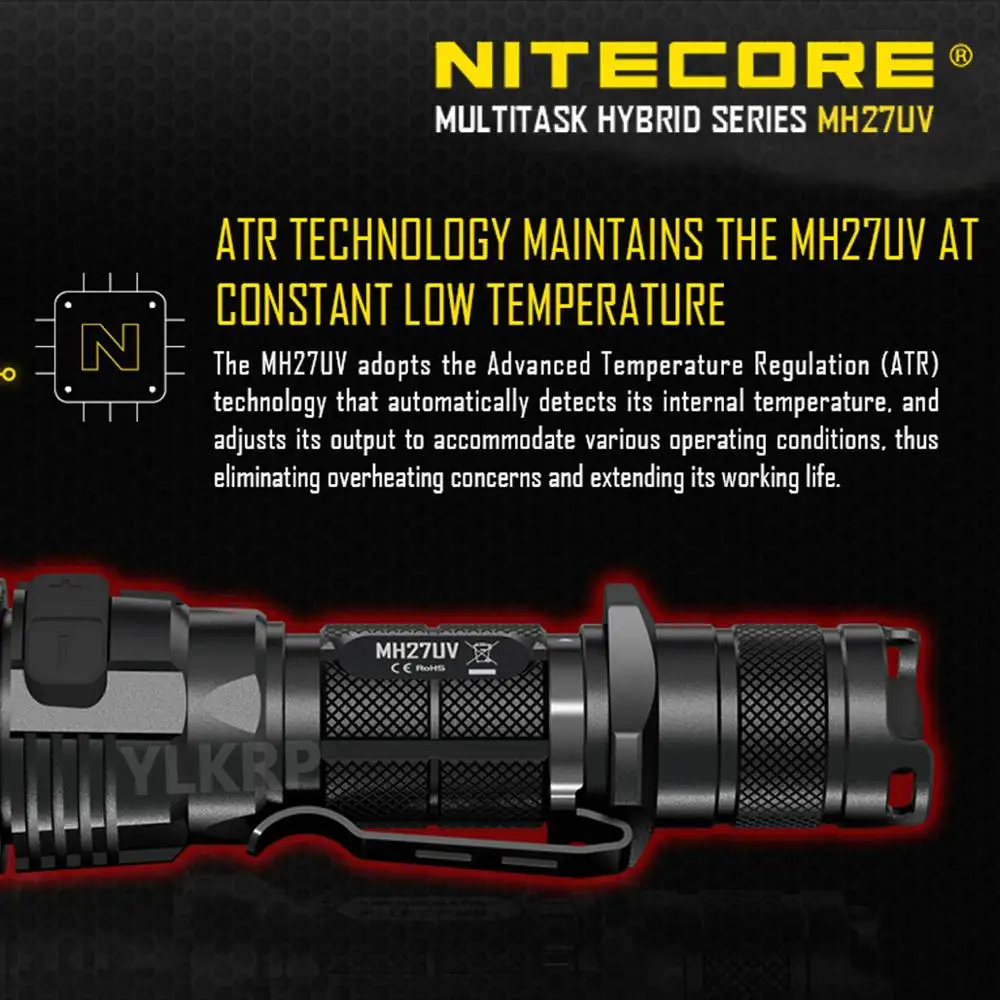 Original Nitecore MH27UV CREE XP-L HI V3 1000 lumens 365nm ultraviolet red blue flashlight USB rechargeable | Лампы и освещение