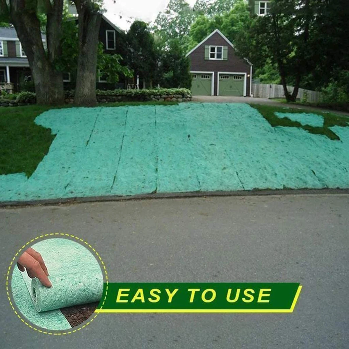 

Grass Seed Mat, Biodegradable Plant Growth Mat Planting Mat Fertilizer Blanket, Green