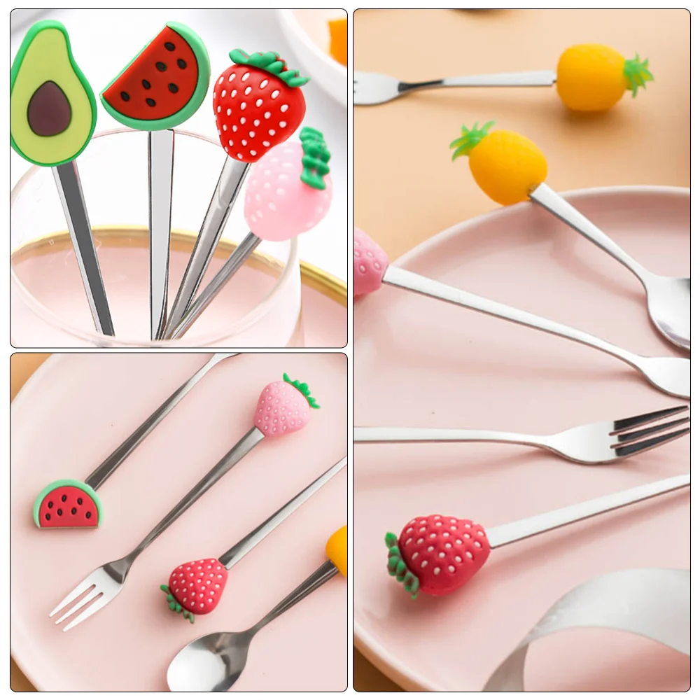 4 шт. Нержавеющая сталь столовая ложка вилка прекрасная еда инструменты с