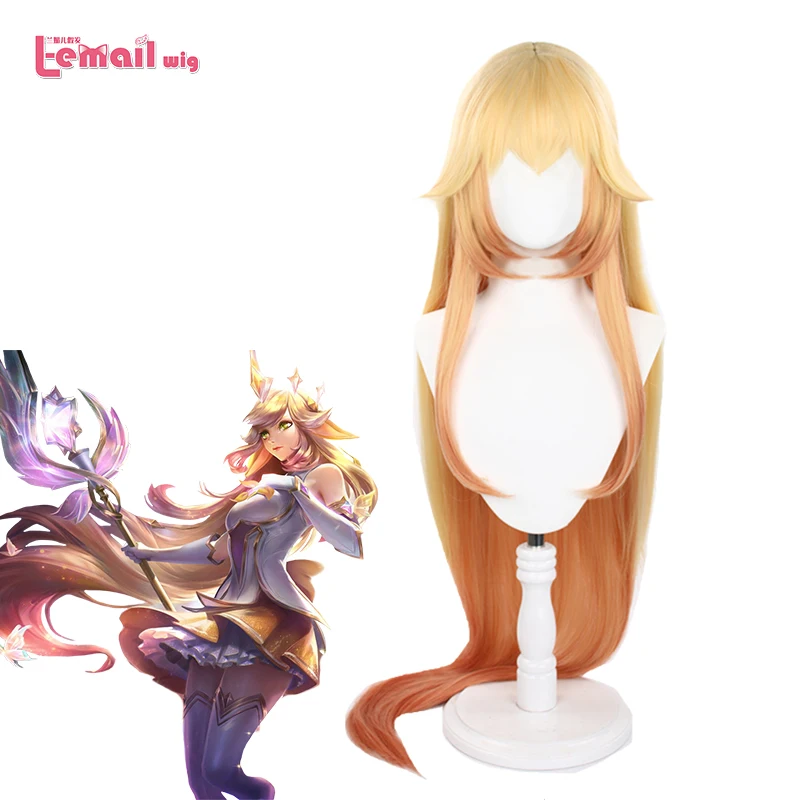 

Парик для косплея LoL Star Guardian Soraka L-email, парик для косплея LoL Soraka, длинный парик для косплея 120 см, светлые синтетические волосы с длинным градиен...