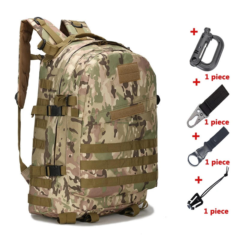 CP with hooks 45L военный тактический рюкзак армейский Molle штурмовая сумка большой емкости для походов на открытом воздухе походная охотничья походная сумка Camo Mochila - Color: CP with hooks