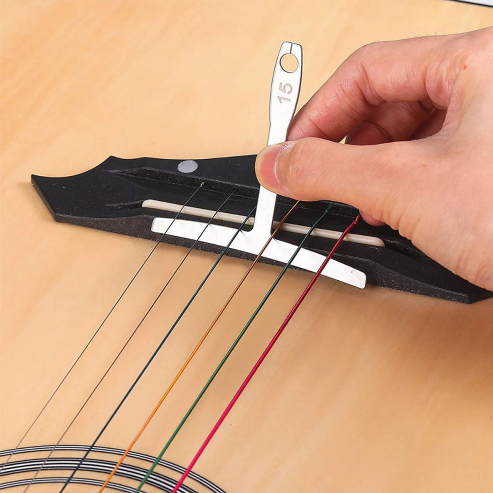 

Измерительная линейка датчик + музыкальный приятным инструмента пилочка для струнных дел мастера инструмент для ремонта гитары Комплект п...