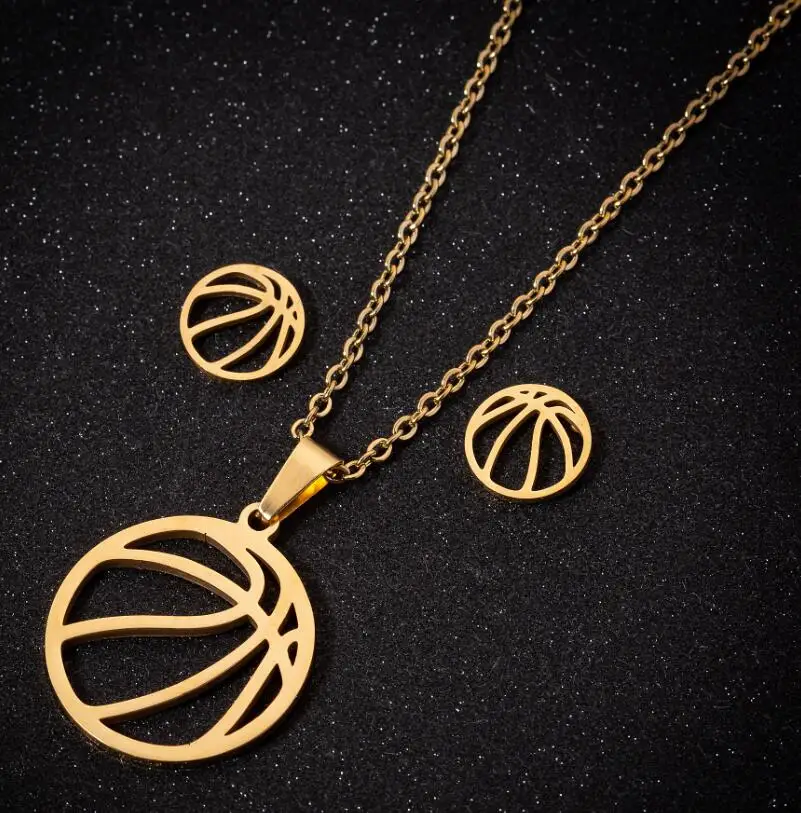 

Hfarich Men Women Stainless Steel Basketball Sport Fitness Necklaces Basketball Lovers Jewelry Gift Collar Accesorios Mujer