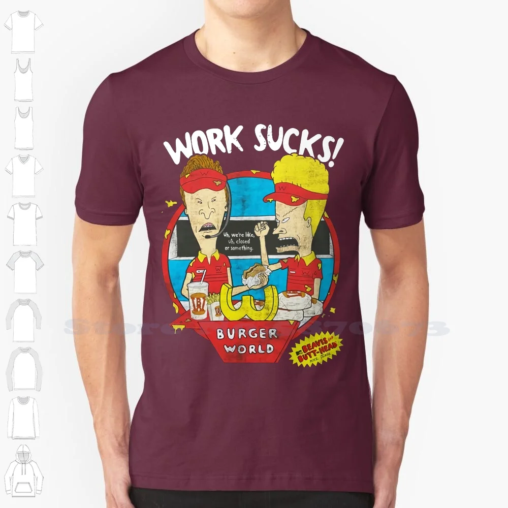 

Забавная Мужская футболка для женщин и мужчин, крутая футболка Beavis & Butthead, рабочая, отстой, модная футболка, чистый подарок, круглый воротник,...