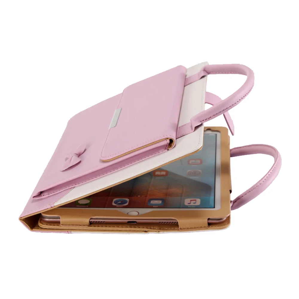 

Handbag Bow-knot Pattern iPad 10.2 Case 2019 Lightweight Shockproof Stand Tablet Case for iPad 7th Gen 10.2 Inch with Film+Pen