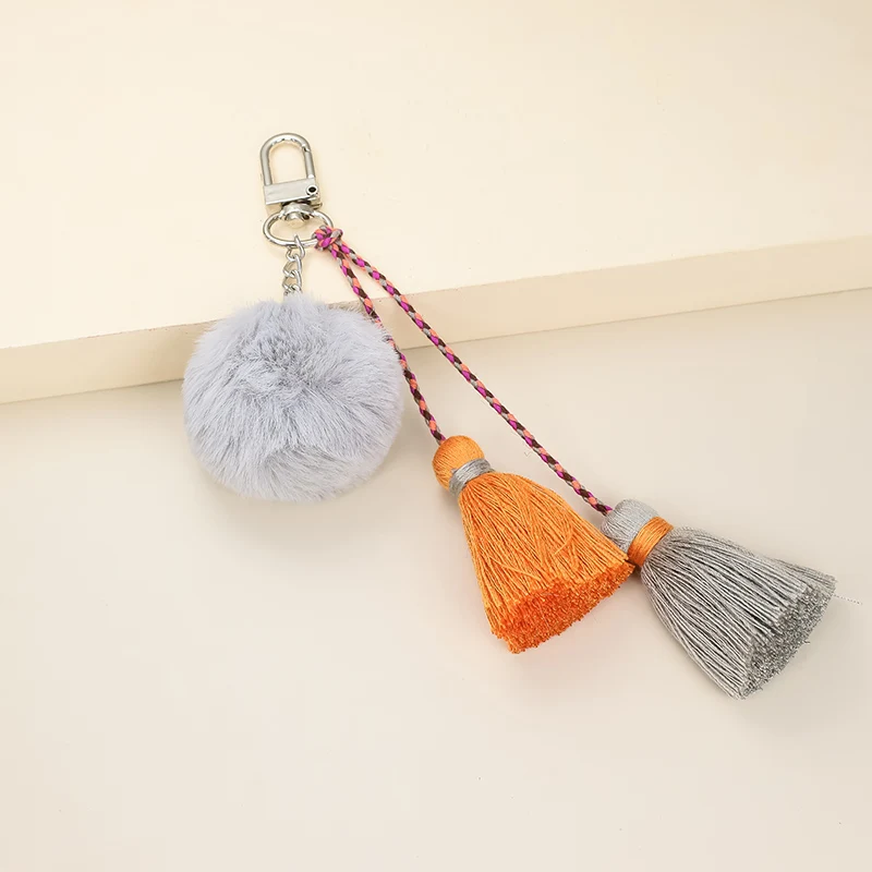 

DIY tassel hair ball multicolor combination key chain pendant key chain fashion ladies gift pendant bag decoration accessories