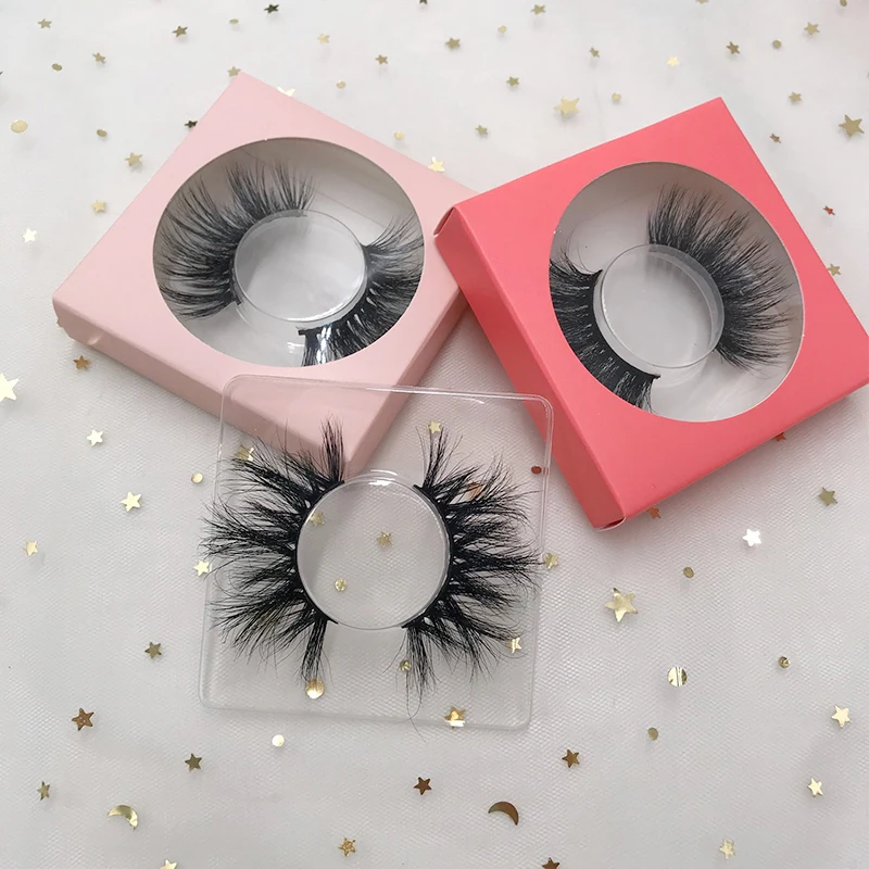 5D 25 мм норковые ресницы индивидуальная упаковка Бесплатная розовая квадратная