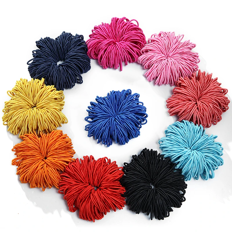 Эластичные резинки для волос девочек 100 шт./компл. лента аксессуары разноцветные