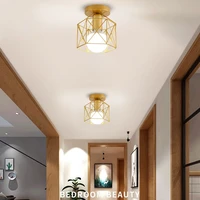 vintage iron cage led ceiling light for corridor aisle indoor 110 220v retro ceiling lamp for entrance balcony home lighting