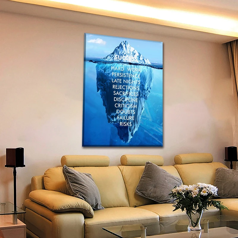 Айсберг уголок подводный успех вдохновение Цитата Нетканая ткань живопись лед