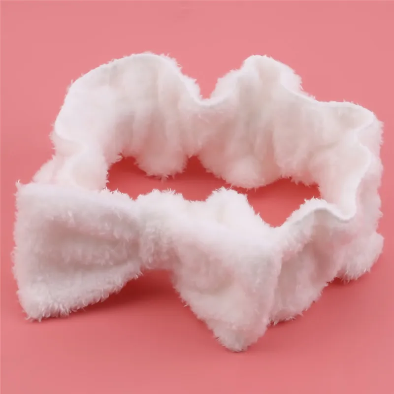 

Headband Wash Face Elastic Hair Bands Coral Fleece Bow Girls Makeup Soft Headband Haar Hair Accessories