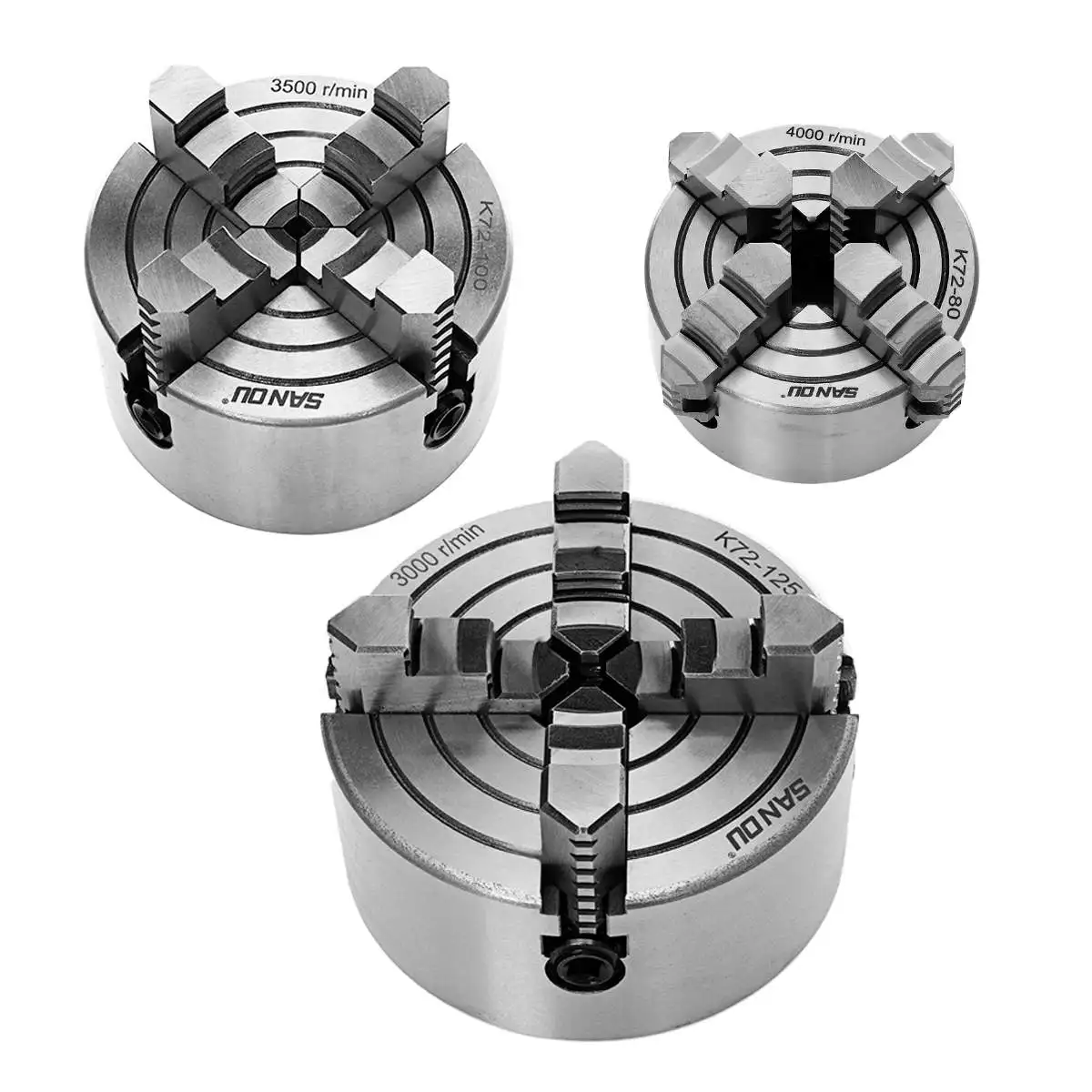 K72- 80/K72- 100/K72- 125 4-х кулачковый токарный патрон 80 мм/100 мм/125 мм независимый 1 шт.