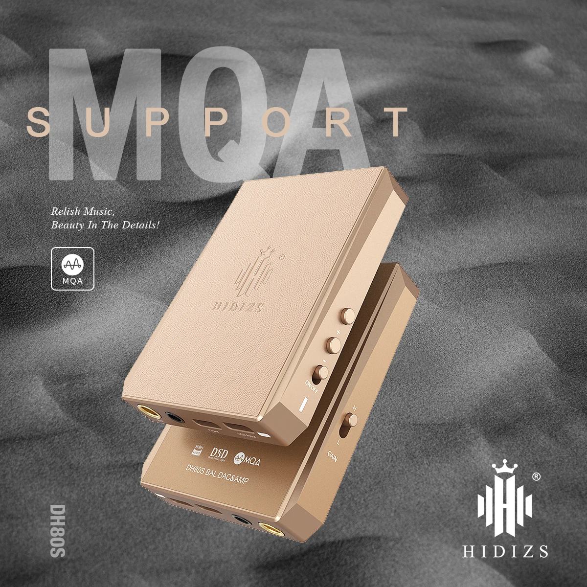 Портативный USB ЦАП/усилитель Hidizs сбалансированный с поддержкой MQA DH80/DH80S корпус из