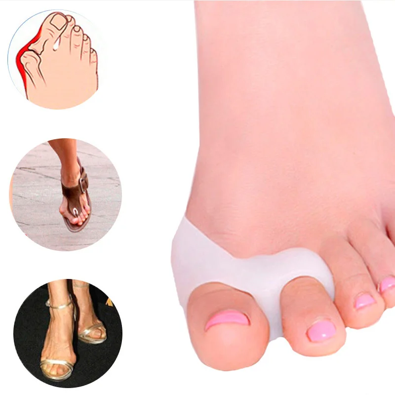 

4PCS Thumb Corrector Silicone Gel Protector Separator Bunion Little Toe Hallux Valgus Finger Straightener Foot Care Relief Pads