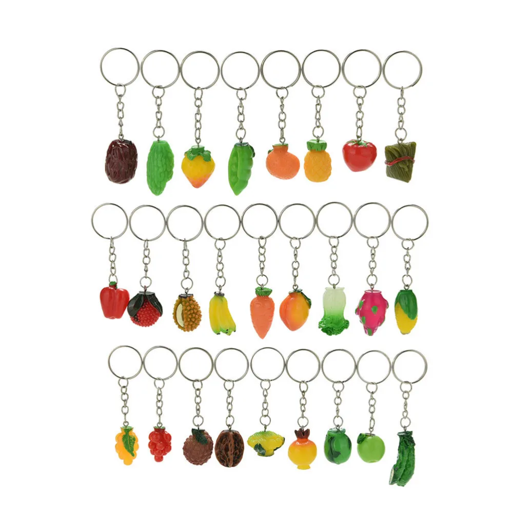 

1PCS Fashion Fruit Vegetables Keychain Key Ring Jewelry Simulation Food Key Chain Creative Design Lanyard Keyring