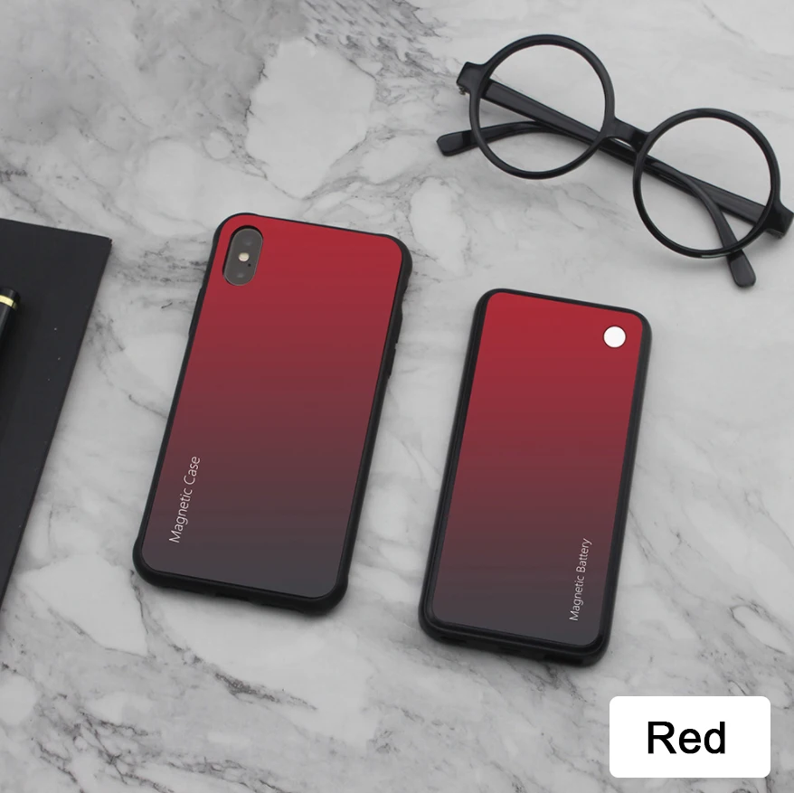 Для iPhone X Беспроводная Магнитная батарея чехол для зарядки для iPhone X ультратонкий портативный внешний аккумулятор чехол