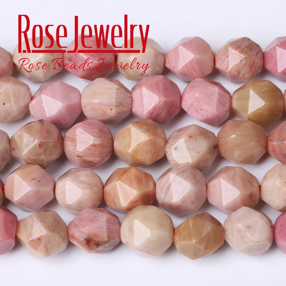 

Natural Stone Faceted Rhodonite Round Loose Beads For Jewelry Making 15 Inches Strand 6 8 10 MM Pick Size Diy Necklace Bracelet