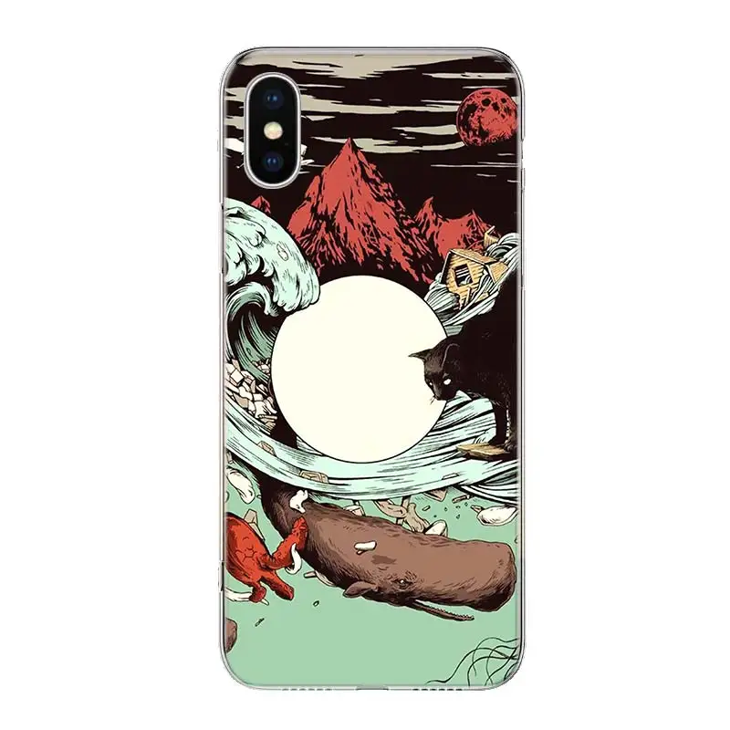 Чехол для телефона Hot Wave Art Japan Green Illust 11 14 Pro Max 13 12 Mini 6X8 6S 7 Plus XS + XR 5S SE - купить по