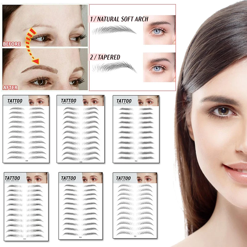 

4D стикер для бровей Bionic Brow Полупостоянный водостойкий волоконный тату для бровей с вышивкой накладки для бровей