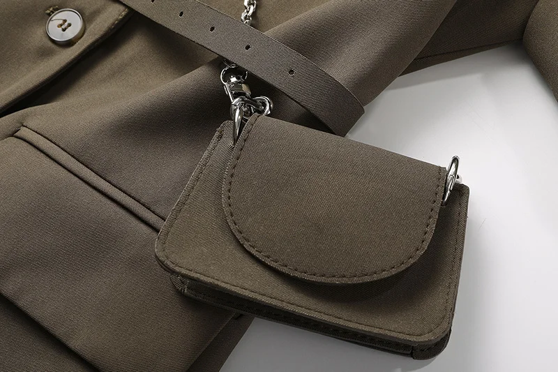 

[EAM] Women Chain-bag Brief Big Size Blazer New Lapel Long Sleeve Loose Fit Jacket Fashion Tide Spring Autumn 2021 1DD0763