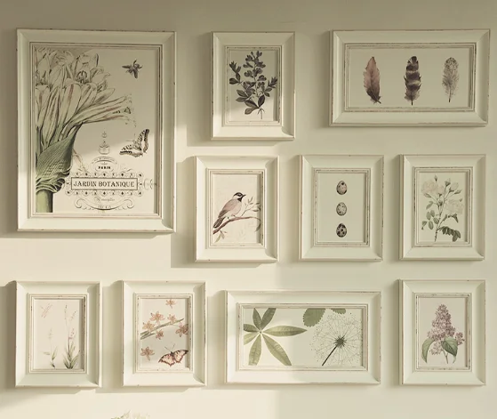 Набор винтажных деревянных фоторамок европейские настенные подвесные