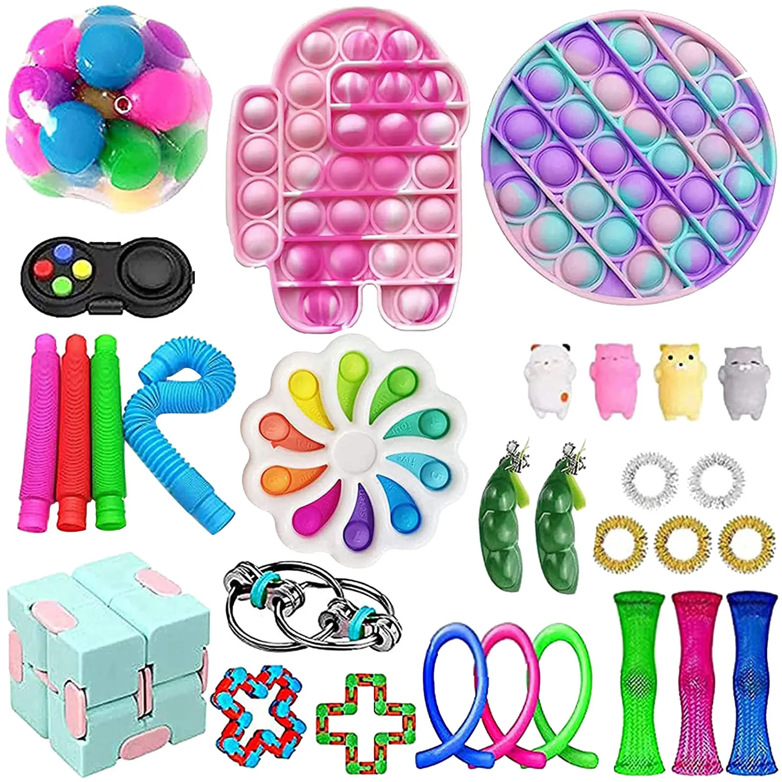 30PC Cheap Fidget Toys Anti Stress Set Strings Relief Pack Gift for Adults Children Figet Sensory Squishy Relief Antistress 2021 enlarge