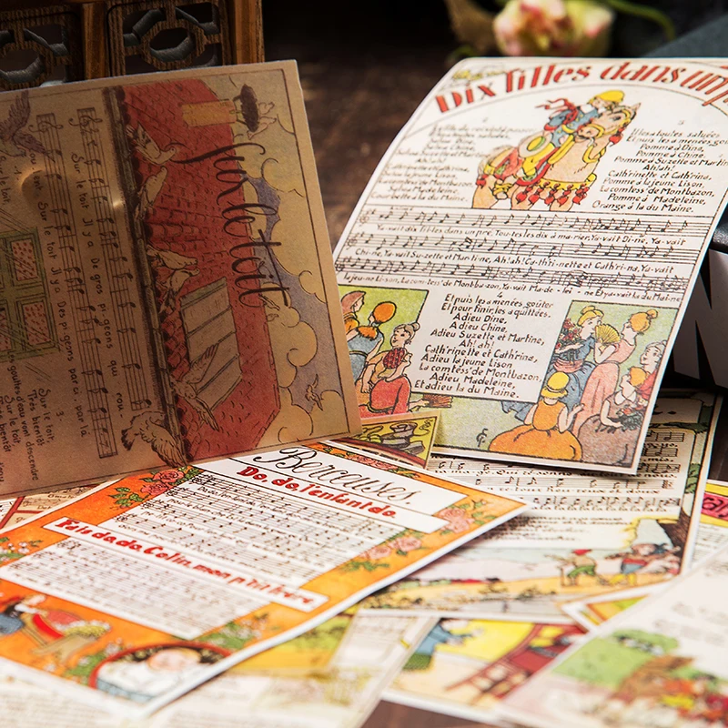 16 шт. бумажные ноты в винтажном стиле для скрапбукинга|Крафт-бумага| |