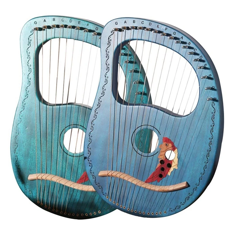 

Lyre Harp 16 String Harp Heptachord Solid Wood Lye Harp with Tuning Wrench Gift for Music Lovers Beginners