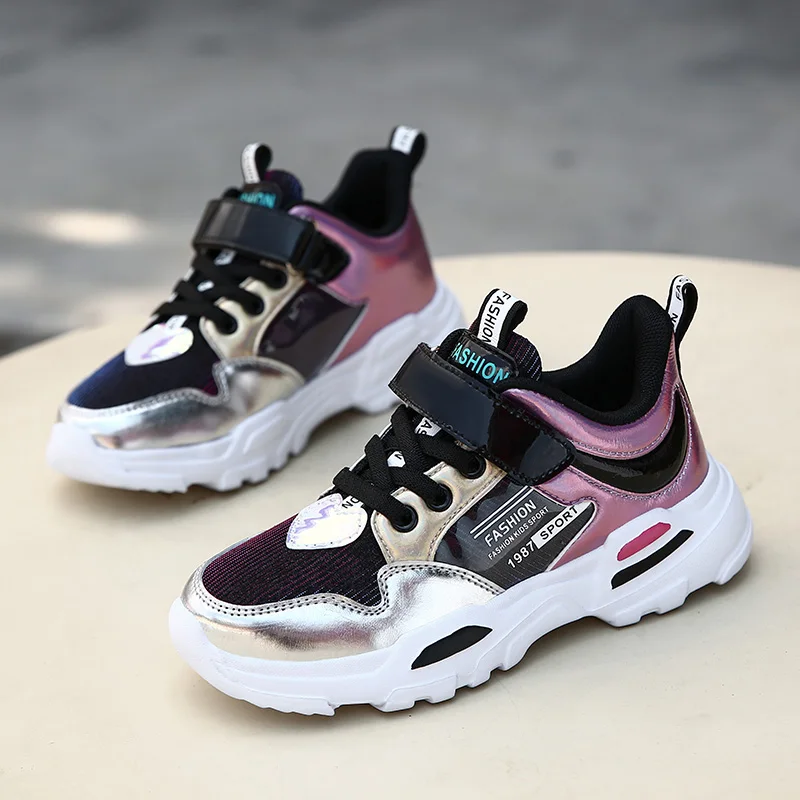 Осень 2019 детские кроссовки PINSEN обувь для девочек детская спортивная блестящая
