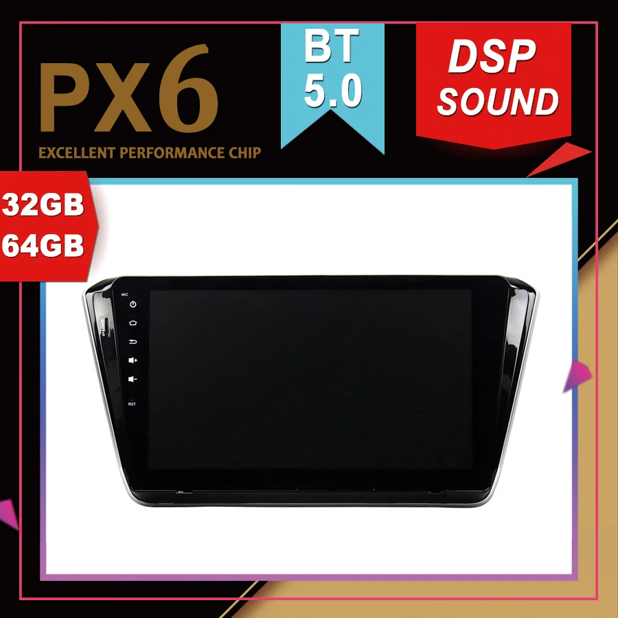 Автомобильный мультимедийный GPS PX6 с отличной производительностью Android 9 0 для SKODA