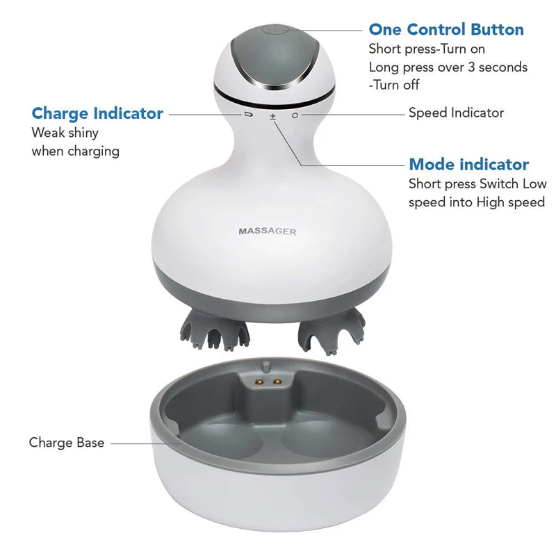 Умный 4d массажер для головы Электрический точки давления снятия стресса