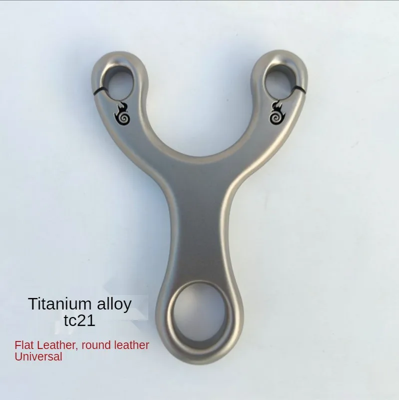 Professional Titanium Alloy Catapult Flat Rubber Band Slingshot For Shooting Outdoor Hunting Slingshot Straight Recure Sling Bow