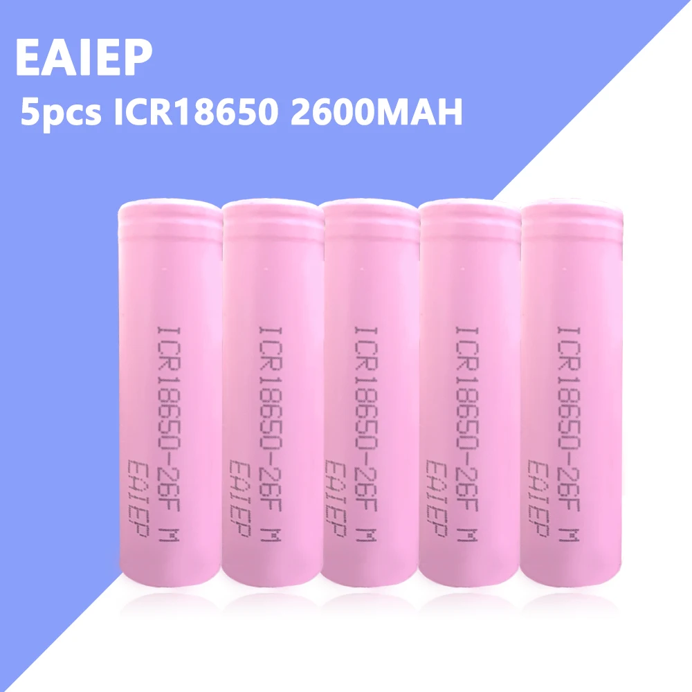 Оригинальный аккумулятор EAIEP 18650 низкий саморазряд ICR18650 2600 мАч литий ионная